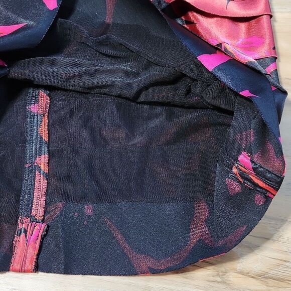 🦋JS Collections Red Floral Print Spaghetti Strap Dress & Scarf Size 4 - Picture 10 of 11